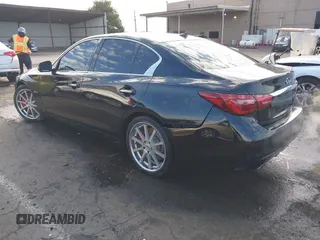 2018 Infiniti Q50 RED SPORT 400 with VIN JN1FV7AP4JM460548, listed as a IAAI auction lot 41600526 with 84,055 mi miles. Bid and sale history available at carsss.com. Image 3.