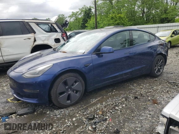2021 Tesla Model 3 Long Range z VIN 5YJ3E1EB3MF924468, wystawiony jako Copart lot #55046745 z przebiegiem 29 446 mil mil oraz Szkoda całkowita • Salvage title. Historia ofert i sprzedaży dostępna na DreamBid. Obrazek 1.