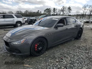 2015 Maserati Ghibli S Q4 with VIN ZAM57RTA1F1132144, listed as a Copart auction lot 47832025 with 59,085 mi miles and Salvage Title. Bid and sale history available at carsss.com. Image 1.
