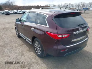 2014 Infiniti QX60 with VIN 5N1AL0MM3EC529582, listed as a IAAI auction lot 41844458 with 127,063 mi miles and . Bid and sale history available at carsss.com. Image 3.