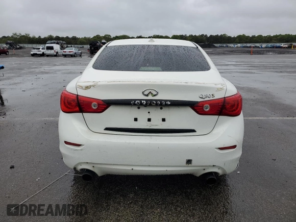 2014 Infiniti Q50 Sport with VIN JN1BV7AP7EM689505, listed as a Copart auction lot 57477555 with 133,824 mi miles and Salvage title. Bid and sale history available at DreamBid. Image 6.