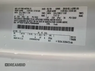 2020 Ford F-150 XL with VIN 1FTEX1CB7LFB69499, listed as a Copart auction lot 46539975 with 96,585 mi miles and Clean Title. Bid and sale history available at DreamBid. Image 12.