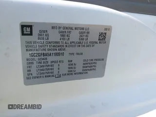 2010 Chevrolet Express Cargo with VIN 1GCZGFBA5A1180910, listed as a IAAI auction lot 42481444 with 330,979 mi miles and . Bid and sale history available at DreamBid. Image 9.