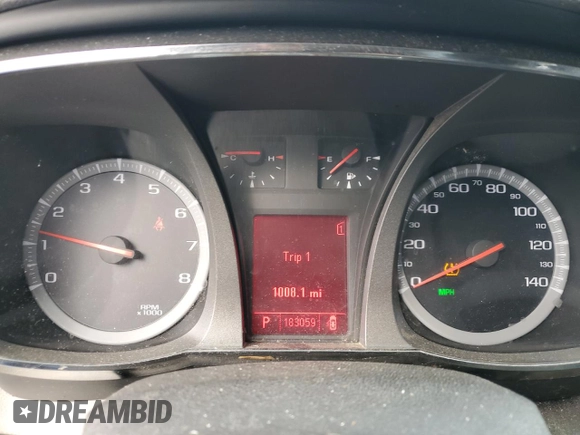 2011 GMC Terrain SLT-1 with VIN 2CTFLVE53B6235302, listed as a Copart auction lot 46898125 with 183,059 mi miles and Salvage title. Bid and sale history available at DreamBid. Image 9.