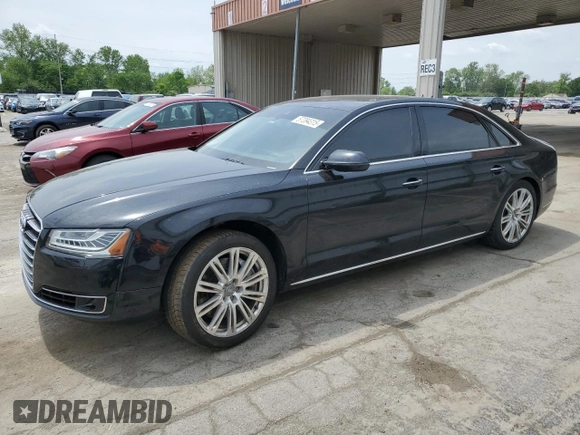 2015 Audi A8 4.0T z VIN WAU32AFD8FN001493, wystawiony jako Copart lot #57394315 z przebiegiem 120 464 mil mil oraz Szkoda całkowita • Salvage title. Historia ofert i sprzedaży dostępna na DreamBid. Obrazek 1.