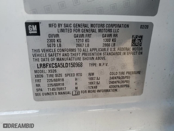 2020 Buick Envision Essence with VIN LRBFXCSA5LD150968, listed as a Copart auction lot 71353144 with 71,119 mi miles and Salvage Title. Bid and sale history available at carsss.com. Image 13.