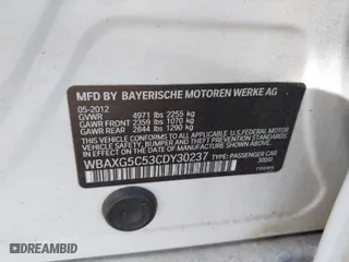 2012 BMW 5 Series 528i with VIN WBAXG5C53CDY30237, listed as a IAAI auction lot 41439943 with 193,180 mi miles. Bid and sale history available at carsss.com. Image 9.