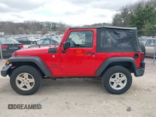 2015 Jeep Wrangler Sport with VIN 1C4GJWAGXFL686842, listed as a IAAI auction lot 42040058 with 154,091 mi miles. Bid and sale history available at carsss.com. Image 14.