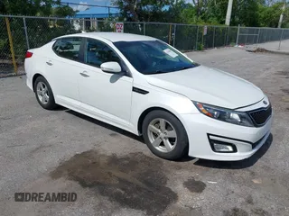 2015 Kia Optima LX with VIN KNAGM4A74F5626536, listed as a IAAI auction lot 42503898 with 70,583 mi miles and . Bid and sale history available at DreamBid. Image 1.