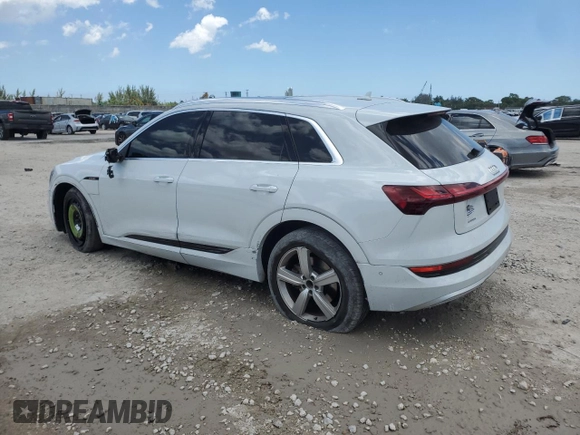 2019 Audi e-tron Prestige with VIN WA1VAAGE0KB013133, listed as a Copart auction lot 57060255 with 50,222 mi miles and Salvage title. Bid and sale history available at DreamBid. Image 2.
