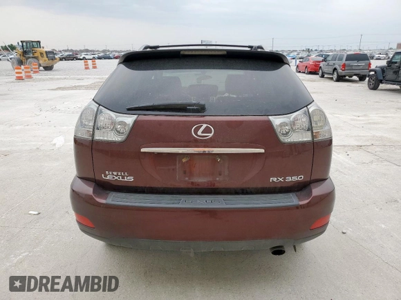 2008 Lexus RX 350 with VIN JTJGK31U080013772, listed as a Copart auction lot 53504485 with 191,417 mi miles and Salvage Title. Bid and sale history available at DreamBid. Image 6.