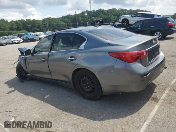 2014 Infiniti Q50 with VIN JN1BV7AP0EM690933, listed as a Copart auction lot 61128185 with 151,552 mi miles and Salvage title. Bid and sale history available at DreamBid. Image 2.