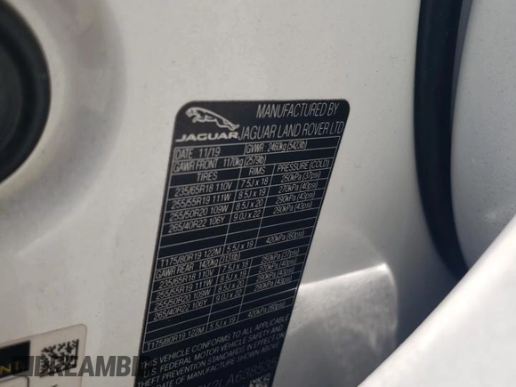 2020 Jaguar F-Pace 25t z VIN SADCS2FX2LA638535, wystawiony jako Copart lot #57577025 z przebiegiem 70 037 mil mil oraz Szkoda całkowita • Salvage title. Historia ofert i sprzedaży dostępna na DreamBid. Obrazek 13.