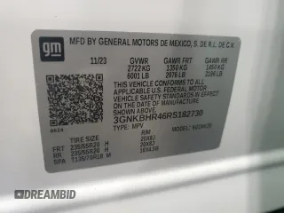 2024 Chevrolet Blazer LT z VIN 3GNKBHR46RS182730, wystawiony jako Copart lot #52231375 z przebiegiem 11 601 mil mil oraz Szkoda całkowita • Salvage title. Historia ofert i sprzedaży dostępna na DreamBid. Obrazek 13.