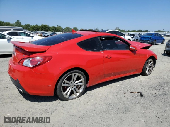 2010 Hyundai Genesis Coupe with VIN KMHHU6KH1AU004657, listed as a Copart auction lot 55311195 with Not provided miles and Clean title. Bid and sale history available at DreamBid. Image 3.