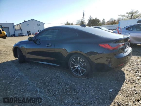 2021 BMW 4 Series 430i xDrive with VIN WBA73AP01MCG48601, listed as a Copart auction lot 50017695 with 37,645 mi miles and Salvage Title. Bid and sale history available at carsss.com. Image 2.