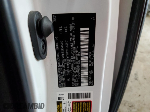 2021 Toyota Sienna LE z VIN 5TDKSKFC7MS023634, wystawiony jako Copart lot #61914675 z przebiegiem 87 980 mil mil oraz Szkoda całkowita • Salvage title. Historia ofert i sprzedaży dostępna na DreamBid. Obrazek 13.