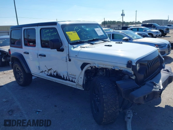 2018 Jeep Wrangler Unlimited Sport S z VIN 1C4HJXDG0JW140869, wystawiony jako IAAI lot #41623256 z przebiegiem 112 197 mil mil oraz . Historia ofert i sprzedaży dostępna na DreamBid. Obrazek 1.