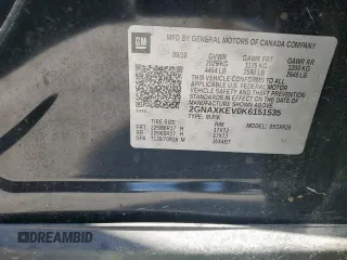 2019 Chevrolet Equinox LT with VIN 2GNAXKEV0K6151535, listed as a Copart auction lot 50631835 with 93,937 mi miles and Salvage Title. Bid and sale history available at DreamBid. Image 14.