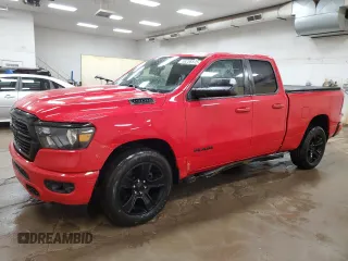 2021 Ram 1500 Big Horn with VIN 1C6SRFBT6MN771958, listed as a Copart auction lot 56236575 with 76,090 mi miles and Salvage title. Bid and sale history available at DreamBid. Image 1.