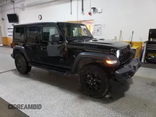 2022 Jeep Wrangler Unlimited Sport with VIN 1C4HJXDN1NW131568, listed as a Copart auction lot 46067685 with 45,609 mi miles and Clean Title. Bid and sale history available at DreamBid. Image 4.