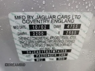 2003 Jaguar S-Type with VIN SAJEA01T83FM74129, listed as a Copart auction lot 45959495 with Not Provided miles and Salvage Title. Bid and sale history available at DreamBid. Image 12.