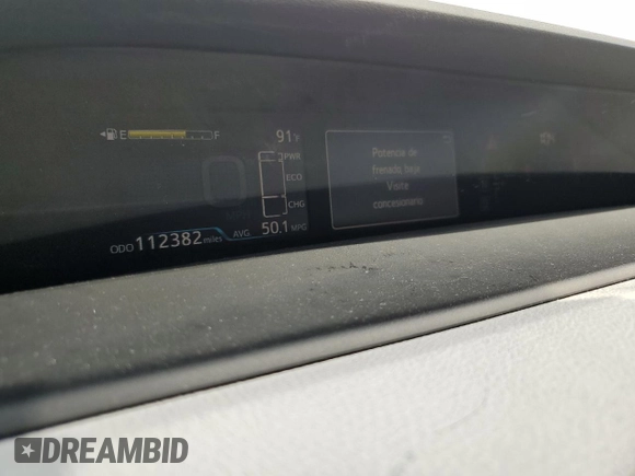 2016 Toyota Prius Two z VIN JTDKBRFU5G3510984, wystawiony jako Copart lot #51510205 z przebiegiem 112 382 mil mil oraz Szkoda całkowita • Salvage title. Historia ofert i sprzedaży dostępna na DreamBid. Obrazek 9.