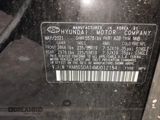 2021 Hyundai Santa Fe Hybrid Limited with VIN KM8S5DA14MU012154, listed as a IAAI auction lot 41283257 with 40,280 mi miles. Bid and sale history available at carsss.com. Image 9.