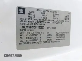 2015 Chevrolet Express Cargo with VIN 1GCWGFCF3F1160207, listed as a IAAI auction lot 42449151 with 171,155 mi miles and . Bid and sale history available at DreamBid. Image 9.