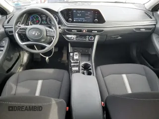 2022 Hyundai Sonata Hybrid Blue with VIN KMHL24JJ6NA048279, listed as a Copart auction lot 49585045 with 59,419 mi miles and Salvage Title. Bid and sale history available at carsss.com. Image 8.
