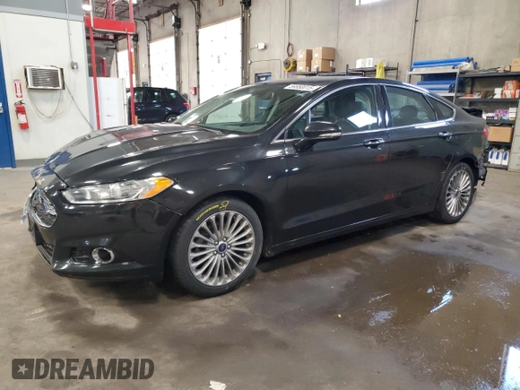 2013 Ford Fusion Titanium with VIN 3FA6P0K98DR281509, listed as a Copart auction lot 59550015 with 151,097 mi miles and Salvage title. Bid and sale history available at DreamBid. Image 1.