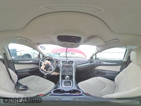 2015 Ford Fusion Titanium Hybrid with VIN 3FA6P0RUXFR247357, listed as a Copart auction lot 55943975 with 112,278 mi miles and Salvage title. Bid and sale history available at DreamBid. Image 14.
