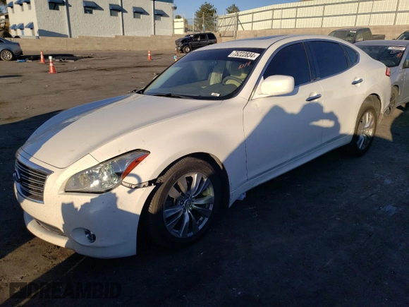 2012 Infiniti M37 with VIN JN1BY1AR4CM391352, listed as a Copart auction lot 75222834 with 160,035 mi miles and Salvage Title. Bid and sale history available at carsss.com. Image 1.