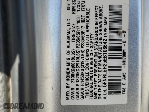 2014 Honda Odyssey LX z VIN 5FNRL5H25EB108642, wystawiony jako Copart lot #61681455 z przebiegiem 323 640 mil mil oraz Czysty tytuł • Clean title. Historia ofert i sprzedaży dostępna na DreamBid. Obrazek 13.