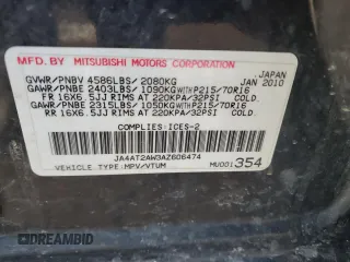 2010 Mitsubishi Outlander z VIN JA4AT2AW3AZ606474, wystawiony jako Copart lot #46881515 z przebiegiem 252 974 mil mil oraz Czysty tytuł • Clean title. Historia ofert i sprzedaży dostępna na DreamBid. Obrazek 13.