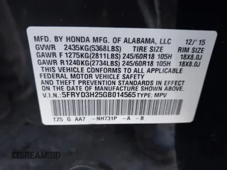 2016 Acura MDX with VIN 5FRYD3H25GB014565, listed as a IAAI auction lot 41678737 with 101,682 mi miles. Bid and sale history available at carsss.com. Image 9.