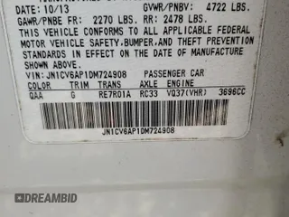 2013 Infiniti G37 Journey with VIN JN1CV6AP1DM724908, listed as a Copart auction lot 53789015 with 114,986 mi miles and Salvage Title. Bid and sale history available at DreamBid. Image 13.