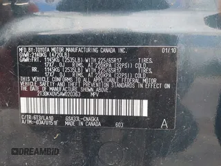 2010 Toyota RAV4 Limited с VIN 2T3DK4DV5AW020363, выставлен на аукционе IAAI как лот 42747183 с пробегом 236 987 миль миль и . История ставок и продаж доступна на DreamBid. Изображение 9.
