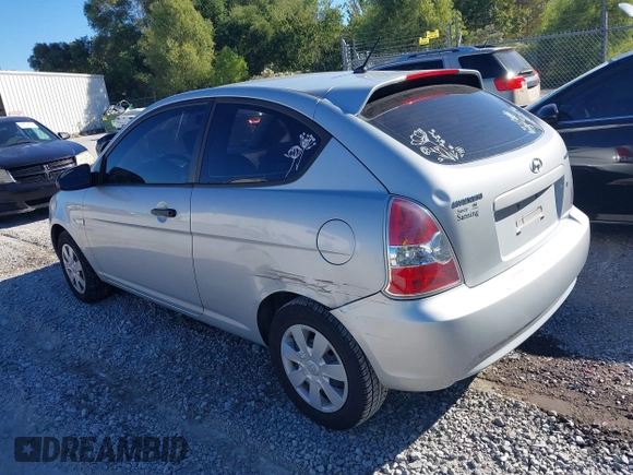 2007 Hyundai Accent GS with VIN KMHCM36C47U003261, listed as a IAAI auction lot 40883034 with 108,725 mi miles. Bid and sale history available at carsss.com. Image 3.