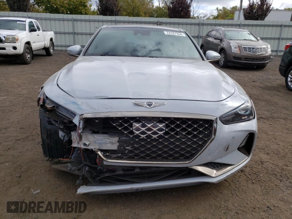 2019 Genesis G70 3.3T Advanced with VIN KMTG34LE8KU037427, listed as a Copart auction lot 73787334 with 57,720 mi miles and Salvage Title. Bid and sale history available at carsss.com. Image 5.