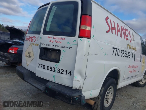 2008 Chevrolet Express Cargo Van with VIN 1GCGG25C381100754, listed as a IAAI auction lot 41739374 with 149,448 mi miles. Bid and sale history available at carsss.com. Image 6.