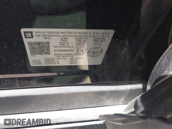2020 GMC Terrain SLE с VIN 3GKALTEV5LL164602, выставлен на аукционе IAAI как лот 42240130 с пробегом Не указан миль и . История ставок и продаж доступна на DreamBid. Изображение 9.