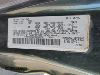 2000 Toyota Tacoma PreRunner with VIN 4TASM92N1YZ680858, listed as a Copart auction lot 47005745 with 333,428 mi miles and Salvage title. Bid and sale history available at DreamBid. Image 12.
