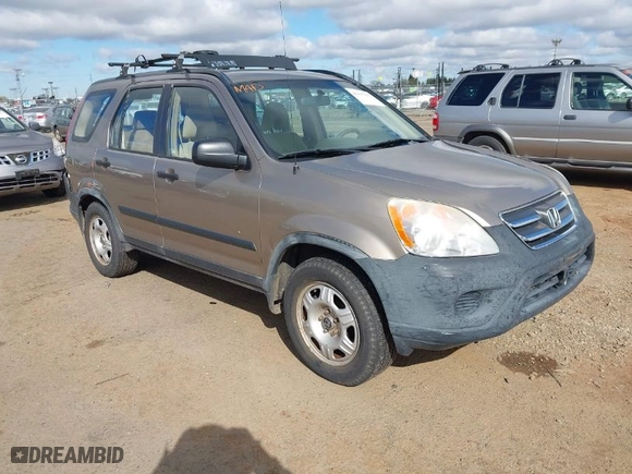 2005 Honda CR-V LX with VIN JHLRD78505C028782, listed as a IAAI auction lot 41947867 with 260,399 mi miles. Bid and sale history available at carsss.com. Image 1.