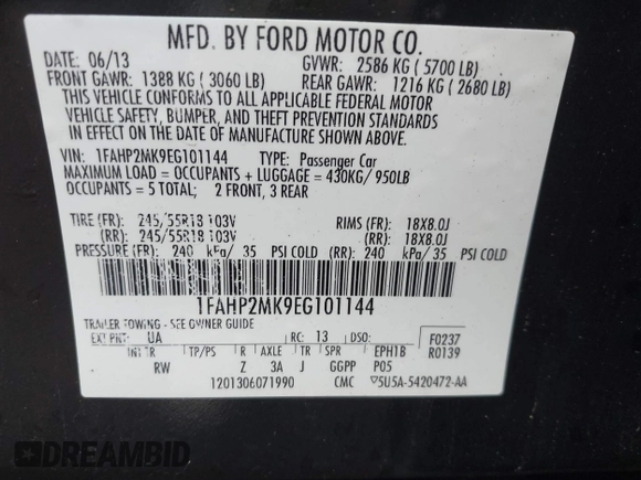 2014 Ford Police Interceptor with VIN 1FAHP2MK9EG101144, listed as a IAAI auction lot 42456061 with 160,659 mi miles and . Bid and sale history available at DreamBid. Image 9.