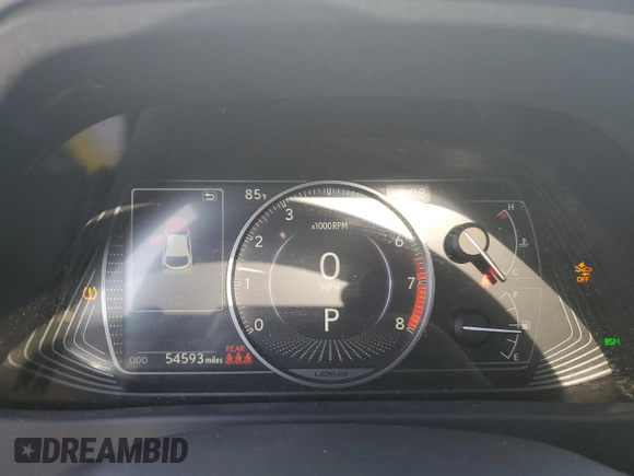 2019 Lexus UX with VIN JTHY3JBH3K2002849, listed as a Copart auction lot 52807475 with 54,593 mi miles and Salvage Title. Bid and sale history available at carsss.com. Image 9.