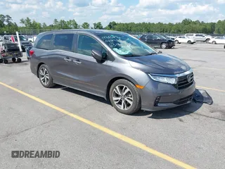 2022 Honda Odyssey Touring with VIN 5FNRL6H86NB026316, listed as a IAAI auction lot 42611106 with 75,427 mi miles and . Bid and sale history available at DreamBid. Image 1.
