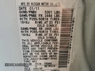 2011 Infiniti FX35 with VIN JN8AS1MU0BM710646, listed as a Copart auction lot 65397904 with 140,642 mi miles and Salvage Title. Bid and sale history available at carsss.com. Image 14.