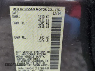 2015 Nissan Altima 2.5 S with VIN 1N4AL3AP0FC230840, listed as a Copart auction lot 48932205 with 258,897 mi miles and Salvage Title. Bid and sale history available at carsss.com. Image 12.