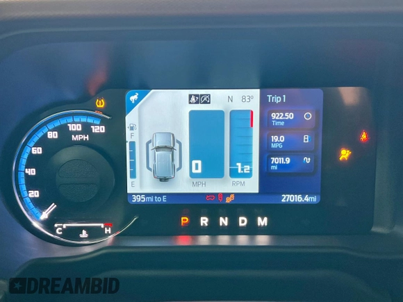2022 Ford Bronco with VIN 1FMDE5DH1NLB77321, listed as a Copart auction lot 57834615 with 27,016 mi miles and Salvage title. Bid and sale history available at DreamBid. Image 9.